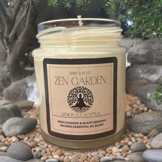 Zen Garden reiki charged essential oil candle